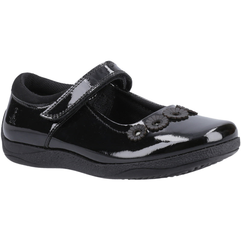 Hush Puppies Christina Patent Junior Black Shoes