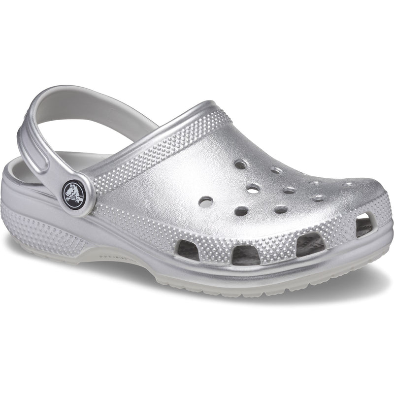 Kids' Classic Glitter Clogs - Sparkly Lightweight Shoes with Pivoting Heel Strap, Croslite Foam for Comfort & Traction, Flexible, Secure Fit