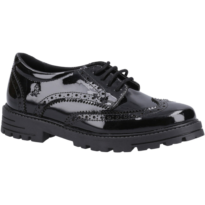 Hush Puppies Maxine Patent Junior Black Shoes