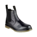 Amblers Colchester Unisex Chelsea Boots - Hardwearing Pull-On Design, Full Grain Black Leather, Elasticated Comfort Fit, Energy Rebounding PVC Sole