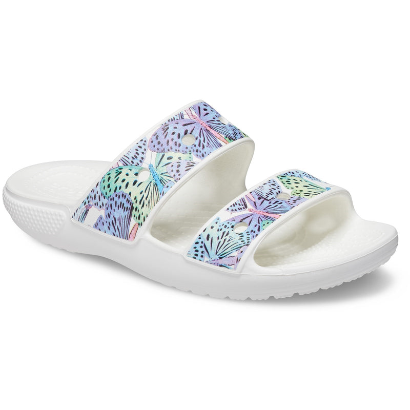 Classic Crocs Butterfly Sandal - Lightweight, Comfortable 2-Strap Design, Easy to Clean, Stylish Butterfly Print, Perfect for Summer Adventures