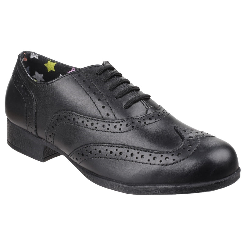 Hush Puppies Kada Girls Leather Lace Up Comfy Brogue School Shoes