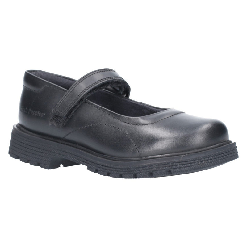 Hush Puppies Girls Black Tally Junior School Shoe