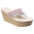 Rocket Dog Diver Groovy Stripe Ladies Cotton Wedge Flip Flops