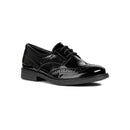 Geox Unisex J Agata D Lace Up Shoe Patent Black