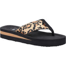 Rocket Dog Winner Kenya Natural Leopard Print Wedge Flip Flop Sandals