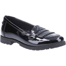 Hush Puppies Black Emer Junior Patent Girls School Shoe