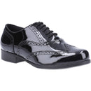Girls Hush Puppies Black Kada Junior/Senior Patent School Shoe