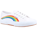 Superga Womens White Rainbow Embroidery Shoes