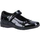 Hush Puppies Black Carrie Junior Patent School Shoes