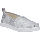 Toms Youth Alpargata Silver Glimmer Kids Shoe