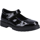 Hush Puppies Black Sabrina Patent Junior School Shoes