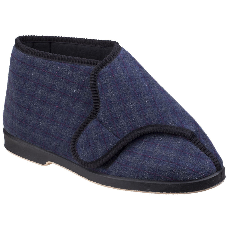 GBS Men's Keswick Touch Fastening Bootee - Wide Fit Warm Lined Slippers with Easy Velcro Closure - Anti-Slip Sole Ideal for Indoor & Outdoor Use