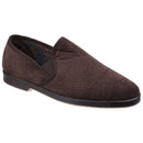 GBS Twin Gusset Men’s Slipper – Comfortable Traditional Corduroy Slippers with Sturdy Outdoor Sole for Easy Wear and Extra Fit