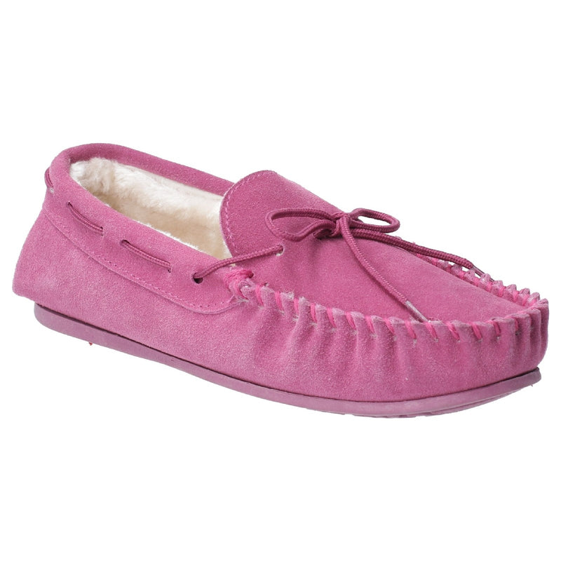 Hush Puppies Allie Ladies Suede Moccasin Slippers