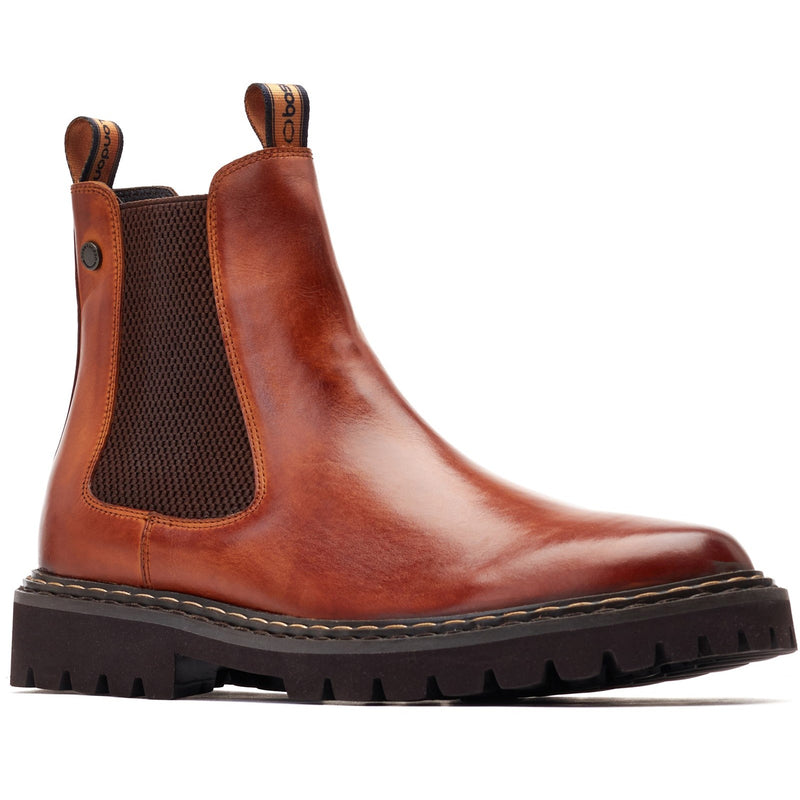 Base London Mens Utah Pull Up Leather Chelsea Boots