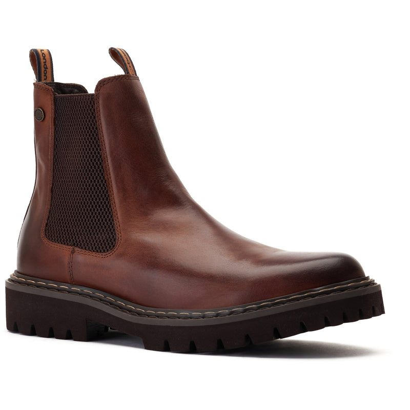 Base London Mens Utah Pull Up Leather Chelsea Boots