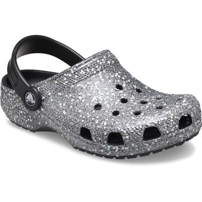Classic Glitter Clog - Sparkly Slip-On Shoes with Soft Footbed, Back Strap for Secure Fit, Easy to Clean, Comfortable Design for Kids