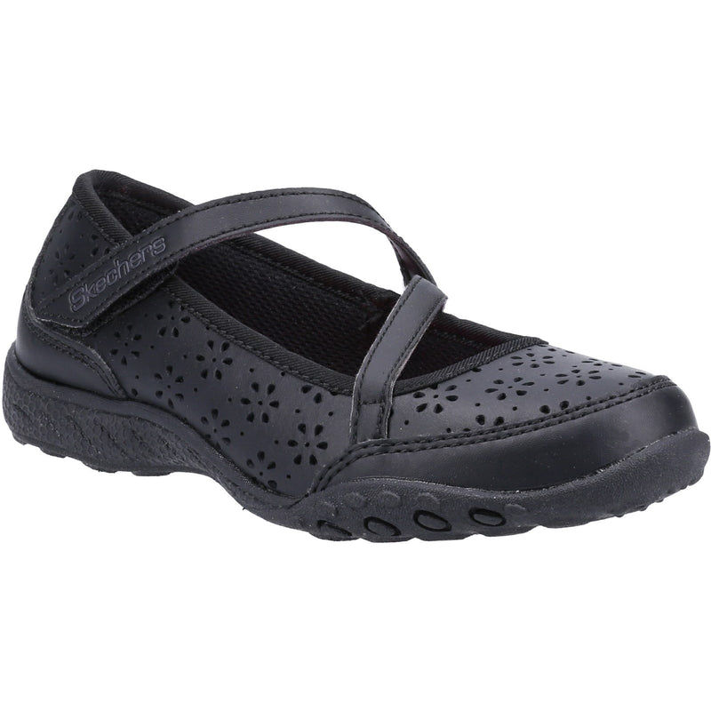 Skechers Breathe-Easy Playground Poppies black Mary Jane school shoe