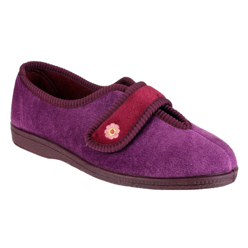 Mirak Andrea Ladies Touch Fastening Slippers Comfortable Adjustable Velcro Closure, Soft Fleece Lining, Cushioned Insole, and Non-Slip Sole