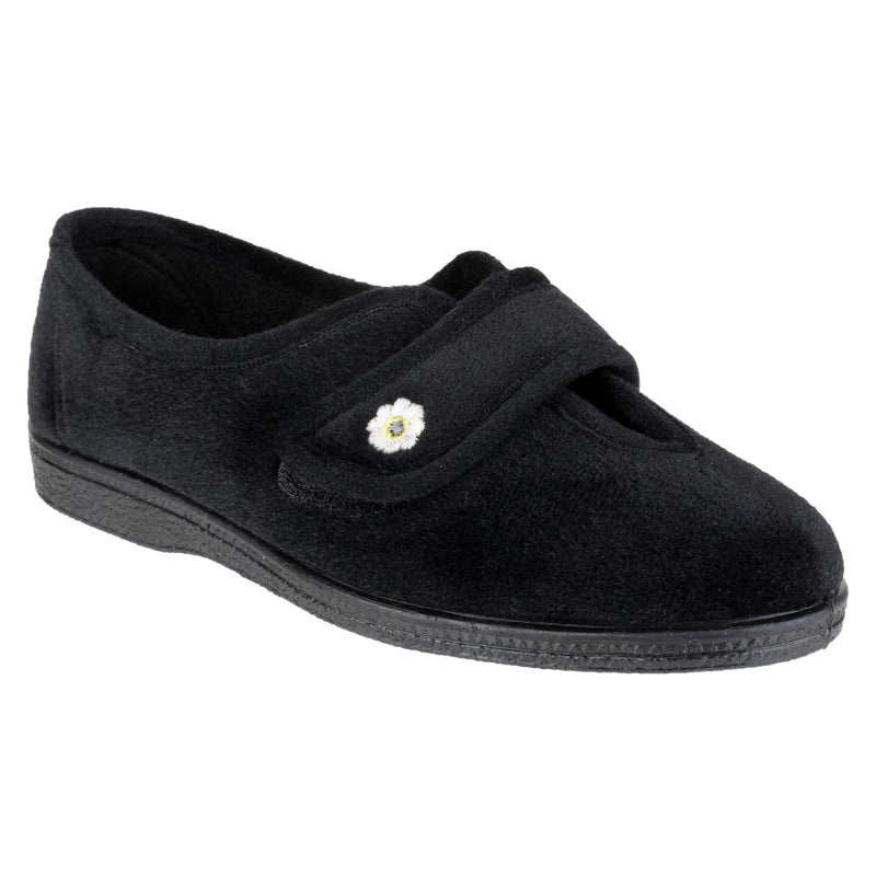 Mirak Andrea Ladies Touch Fastening Slippers Comfortable Adjustable Velcro Closure, Soft Fleece Lining, Cushioned Insole, and Non-Slip Sole