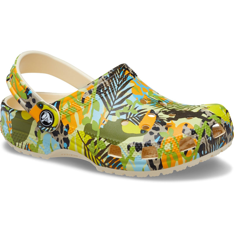 Classic Far Out Clog for Kids - Lightweight Crocs with Fun Wild Print, Breathable Ventilation Ports, Easy to Clean & Quick Drying Comfort