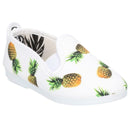 Flossy Infants Pineapple Print Canvas Slip-On Shoes with Elastic Fitting, Natural Rubber Sole, Scented Sole - Perfect for Summer Fun